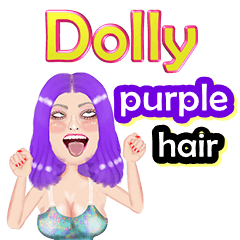 Dolly - purple hair - Big sticker