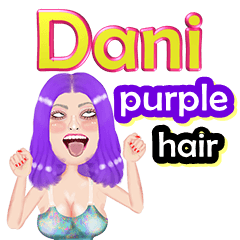 Dani - purple hair - Big sticker