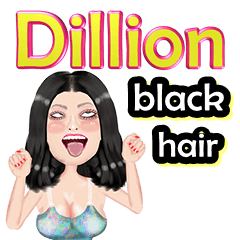 Dillion - black hair - Big sticker