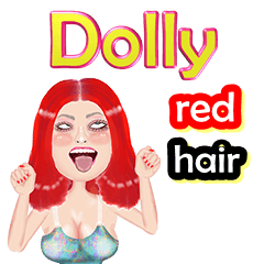 Dolly - red hair - Big sticker