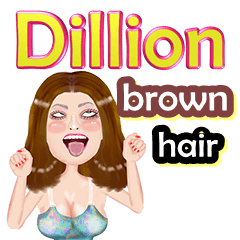 Dillion - brown hair - Big sticker