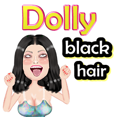 Dolly - black hair - Big sticker