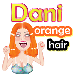 Dani - orange hair - Big sticker