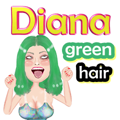 Diana - green hair - Big sticker