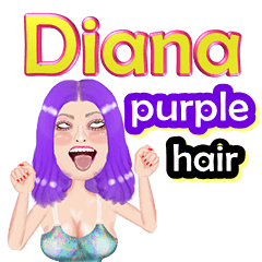 Diana - purple hair - Big sticker