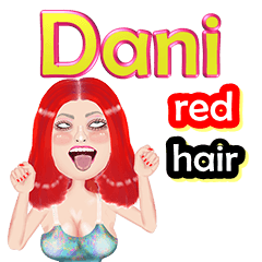 Dani - red hair - Big sticker