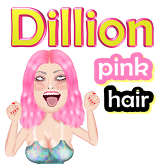 Dillion - pink hair - Big sticker