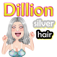 Dillion - silver hair - Big sticker