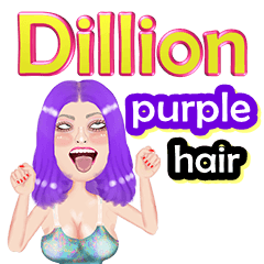 Dillion - purple hair - Big sticker