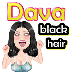 Dava - black hair - Big sticker