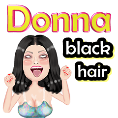 Donna - black hair - Big sticker