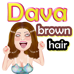 Dava - brown hair - Big sticker