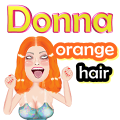 Donna - orange hair - Big sticker