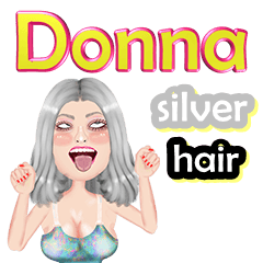 Donna - silver hair - Big sticker