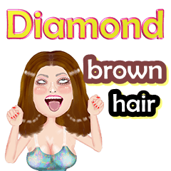 Diamond - brown hair - Big sticker