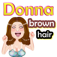 Donna - brown hair - Big sticker