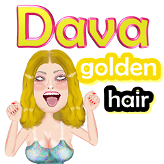 Dava - golden hair - Big sticker