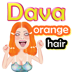 Dava - orange hair - Big sticker