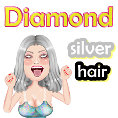 Diamond - silver hair - Big sticker