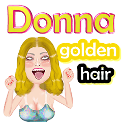 Donna - golden hair - Big sticker