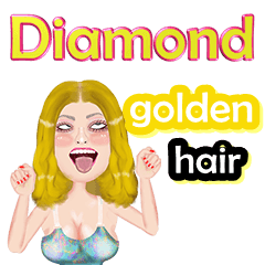 Diamond - golden hair - Big sticker