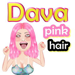 Dava - pink hair - Big sticker