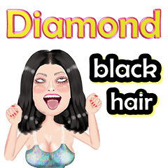 Diamond - black hair - Big sticker