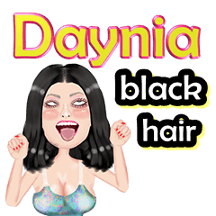 Daynia - black hair - Big sticker