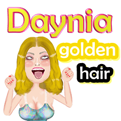 Daynia - golden hair - Big sticker