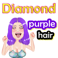 Diamond - purple hair - Big sticker