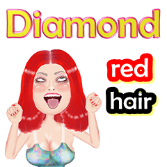 Diamond - red hair - Big sticker