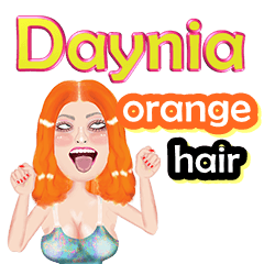 Daynia - orange hair - Big sticker