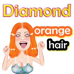 Diamond - orange hair - Big sticker