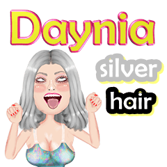 Daynia - silver hair - Big sticker