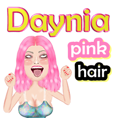 Daynia - pink hair - Big sticker