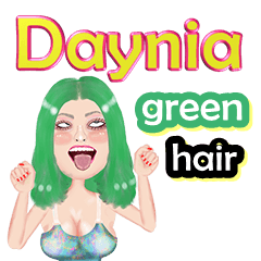 Daynia - green hair - Big sticker