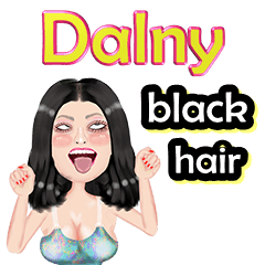 Dalny - black  hair - Big sticker