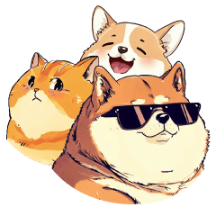 Chubby Pet Paradise-Shiba, corgi, cat