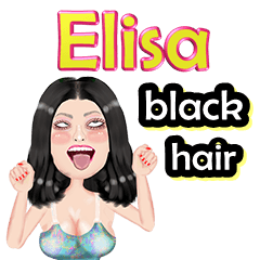 Elisa - black hair - Big sticker