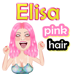 Elisa - pink hair - Big sticker