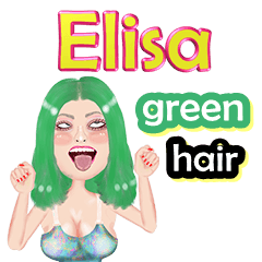 Elisa - green hair - Big sticker