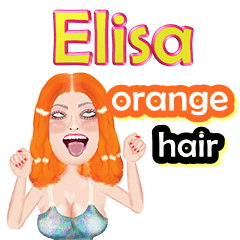 Elisa - orange hair - Big sticker
