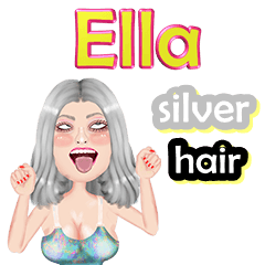 Ella - silver hair - Big sticker