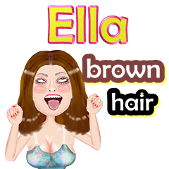 Ella -brown hair - Big sticker