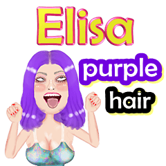 Elisa - purple hair - Big sticker