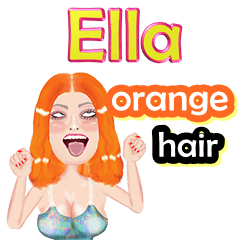 Ella - orange hair - Big sticker