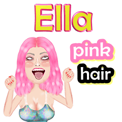 Ella - pink hair - Big sticker