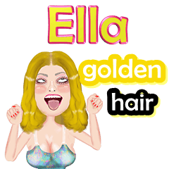 Ella - golden hair - Big sticker