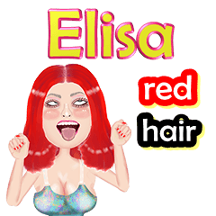Elisa - red hair - Big sticker