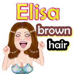 Elisa - brown hair - Big sticker